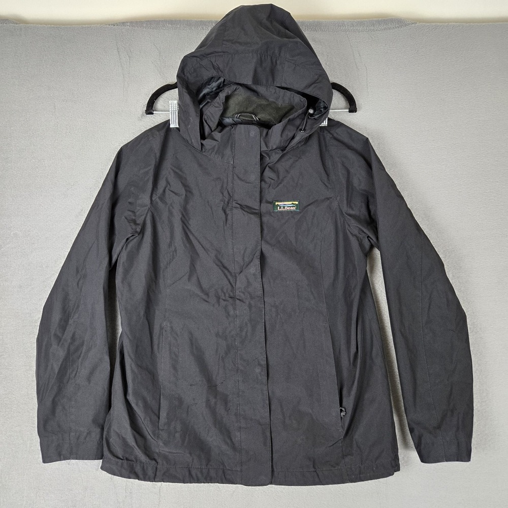 L.L.Bean Windbreaker Womens Small Black Parka 3 In‎ 1 Jacket 501839 Shell Only